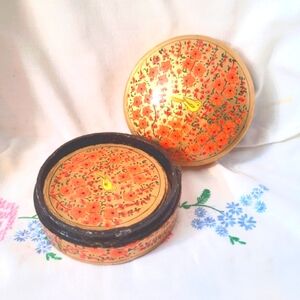 4/$26 Boho Wooden Painted Coaster Set with Box